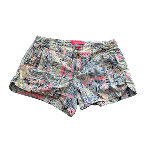 Lilly Pulitzer Aide Ruffle Pocket Whisper Blue Yeah Bouy, Stretch shorts, size 4 - Picture 1 of 8
